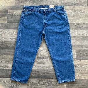 46x28 NWT Carhartt Relaxed Jeans Men’s Blue Darkstone Denim Tapered Leg B17 DST